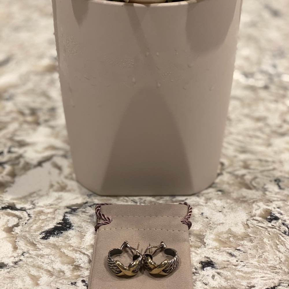 David Yurman Triple Cable and 14KG X Earrings